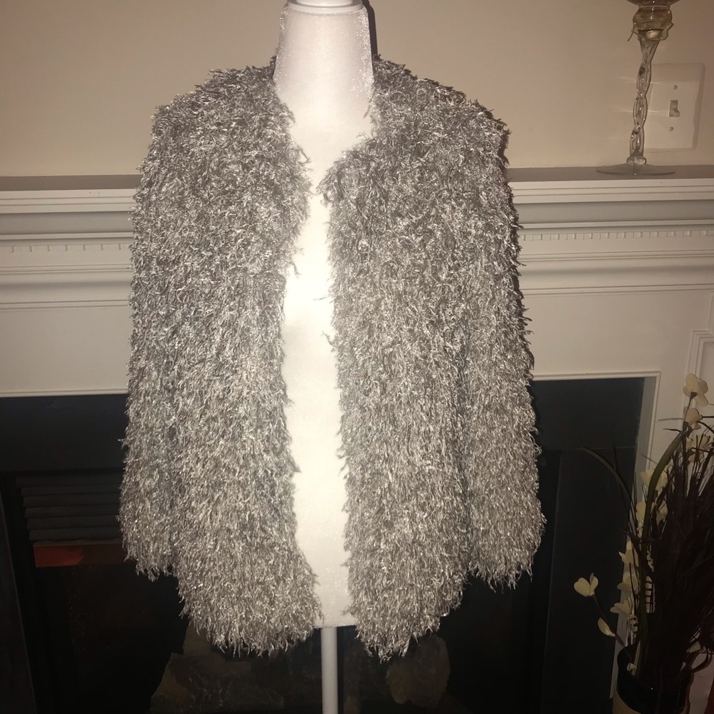Zara Basic Collection Silver Shaggy Jacket - image 2